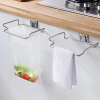 Stainless Steel Hanging Garbage Bags Storage Organizer Rack Stainless Steel Trash Bag Holder Kitchen hanging garbage bag rack