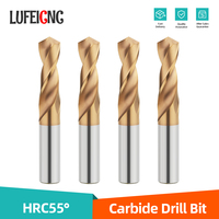 LUFEICNC HRC55° Carbide Drill Bits Tungsten Steel Drills CNC Lathe Stainless Steel Drilling Hard Metalworking Tools 0.5-20.0mm