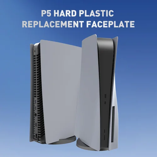 Imagen 2 del producto Carcasa de placa frontal de repuesto para consola PS5, plástico duro, gris, 30 ° aniversario, con logotipo de vinilo, pegatinas del 30 ° para PS5 Fat