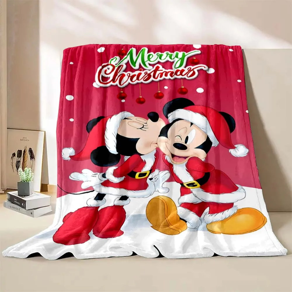 Disney Mickey and Friends Christmas Print Blanket Children Adult Blanket Soft Warm Bedding for Bed Sofa Travel Cover BlanketGift