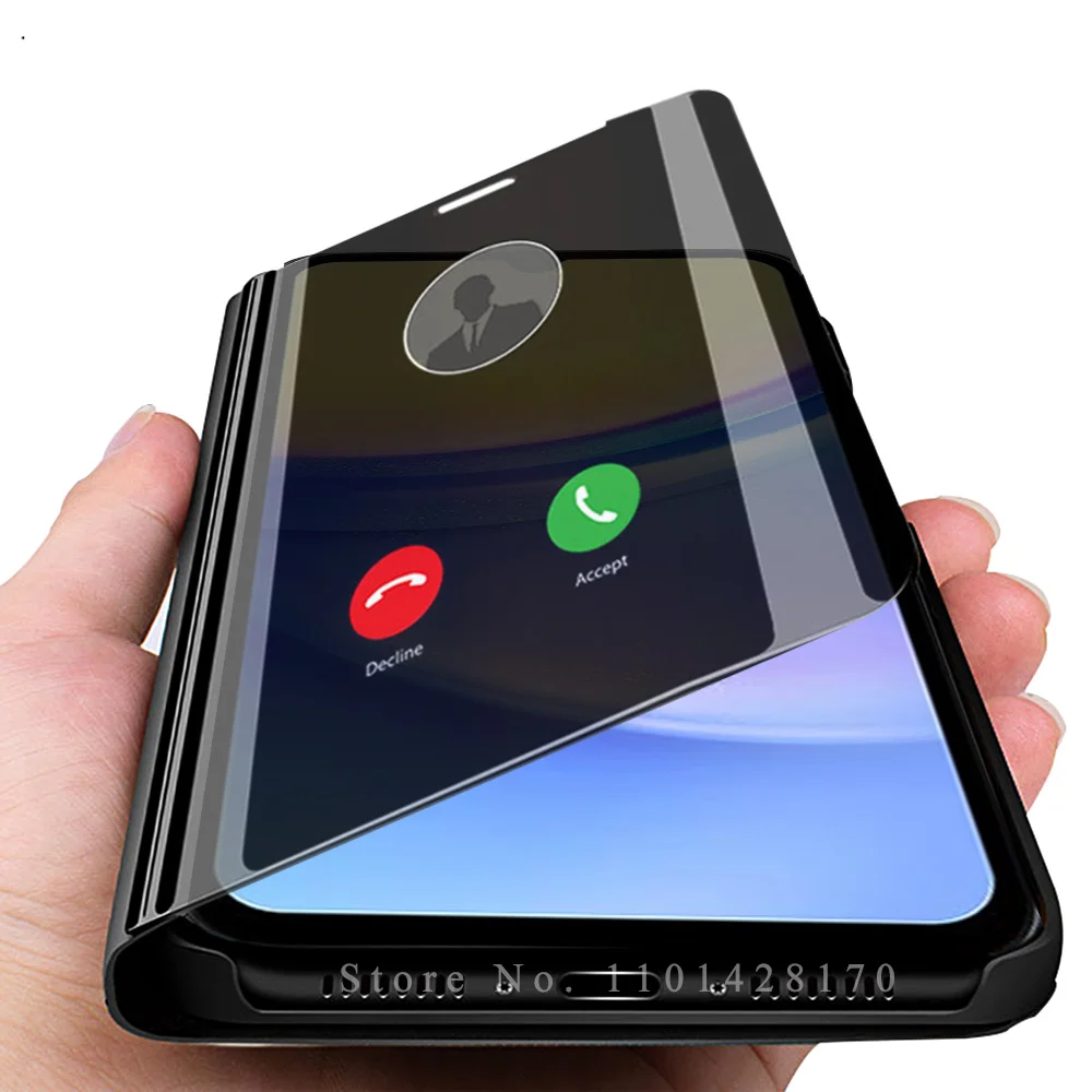 Smart Mirror Magnetic Flip Leather Cover For Samsung Galaxy A05s A05 A15 4G A25 A35 A55 5G Case A 05 S 15 25 35 55 Stand Capas