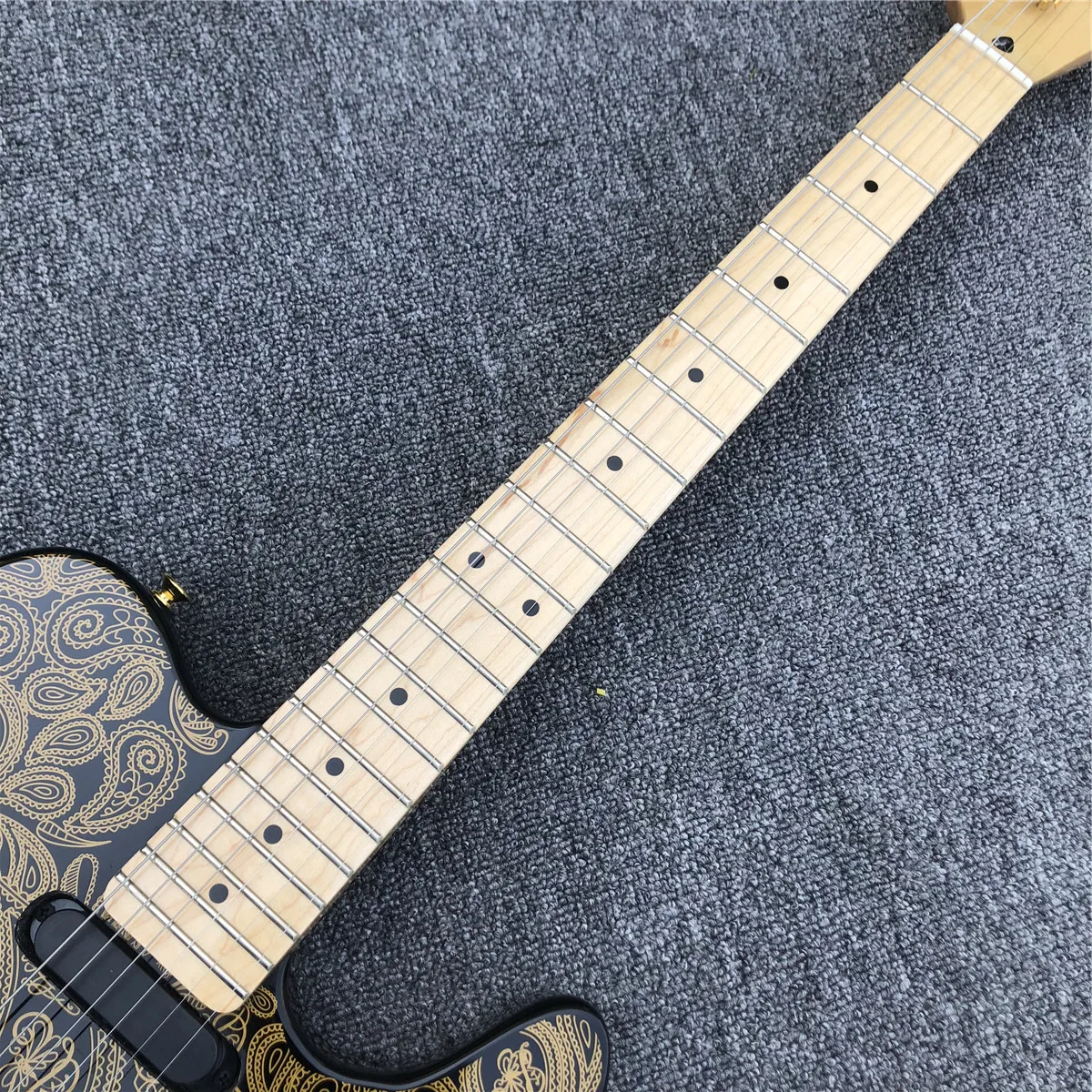 Golden Pattern Solid wood TL Electric Guitar with Maple Fingerboard