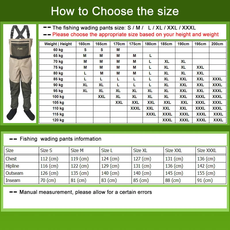 Fly Fishing Waders, Waterproof Men Women Hunting Fishing Waders, Overalls, Wading Pants with Neoprene Socks, Fishing Clothes