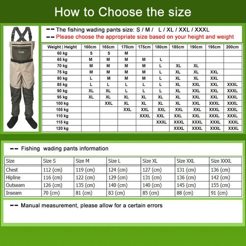 Imagen 2 del producto Botas de pesca con mosca, botas de pesca impermeables para hombres y mujeres, monos, pantalones para vadear con calcetines de neopreno, ropa de pesca