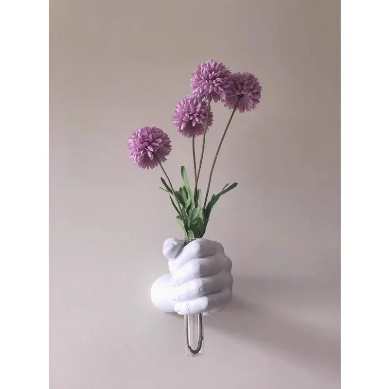 

Creative wall hanging flower arrangement, wall art installation vase