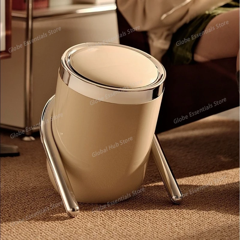 Trash Can with Lid Kitchen Household Living Room Bathroom Paper Basket Large Large Capacity Plastic Trash Can