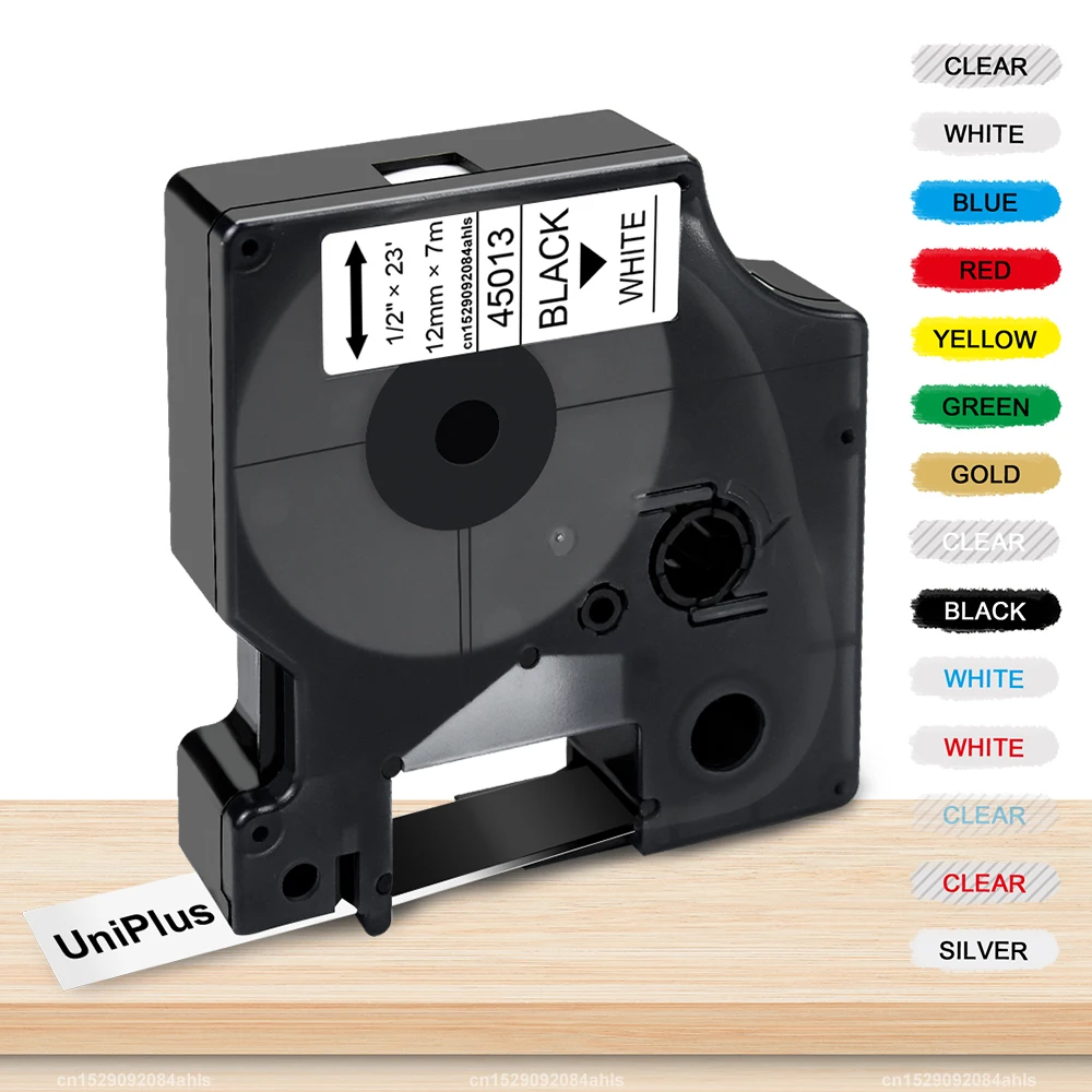 Cinta de etiquetas Compatible con Dymo D1, 6/9/12mm, 45013, 45010, 40913, 43613, 420, para máquina de etiquetado Dymo, LabelManager LM160, LM280, P