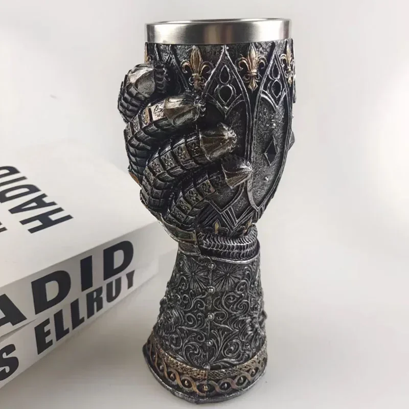 

3D Creative Black Giant Hand Wine Goblet Resin & Stainless Steel Cup Personalized Mug for Bar Party Christmas Birthday Gift