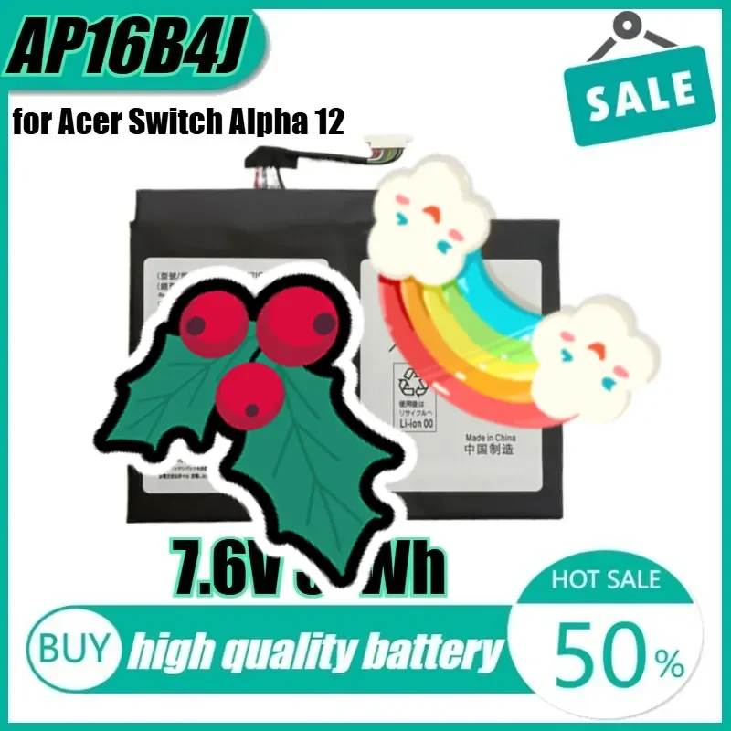

7,6 В 37 Втч AP16B4J Аккумулятор для ноутбука Acer Switch Alpha 12 SW512-52-513B SA5-271 SA5-271P