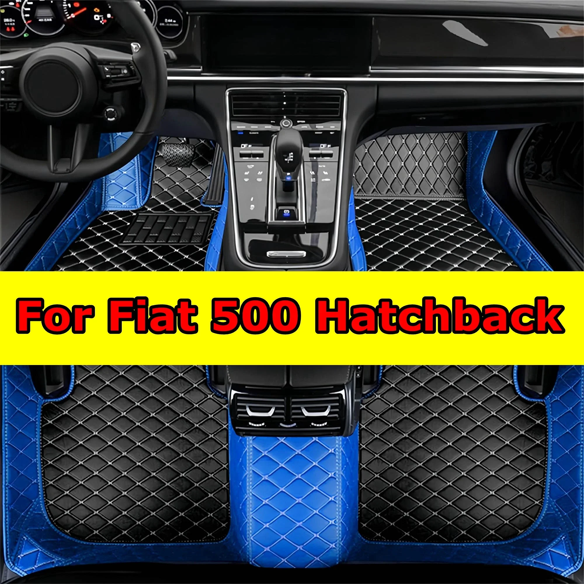 

Утолщенные автомобильные коврики для Fiat 500 Hatchback 2013 2014 2015 2016 2017 2018 2019, кожаные напольные вкладыши Waterpro