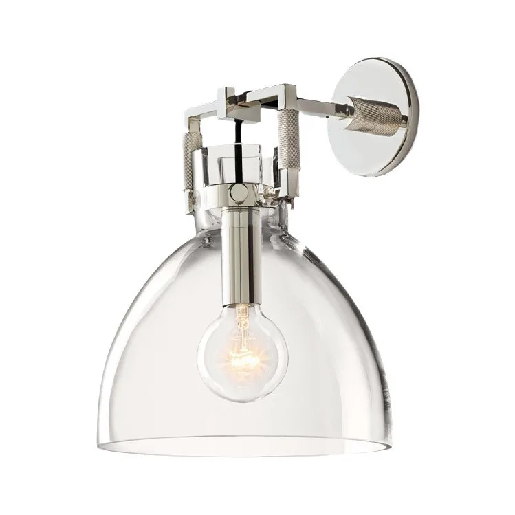 Prosta, w całości miedziana, luksusowa kryształowa lampa ścienna do sypialni, na ścianę przy łóżku, do tła telewizora, lampa ścienna do korytarza.