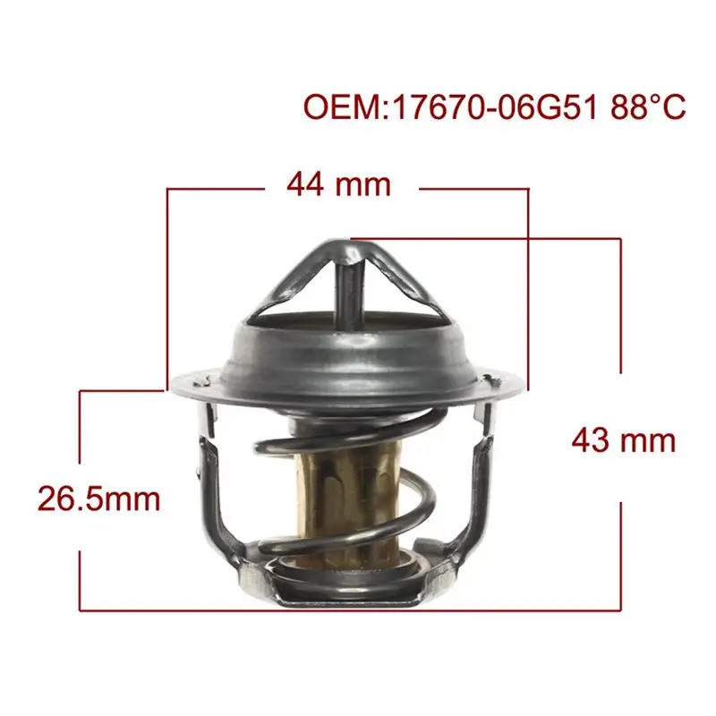 Motorcycle Thermostat Engine Coolant 88℃ For V-Strom 650 1000 1050 V-Strom DL650 AN650 SV650 Part Number 17670-06G51
