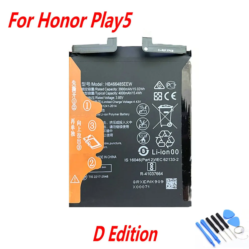 Original 3.87V 4200mAh Battery For Huawei Honor 50/ 60SE/ Play5 Vitality Edition Honor ntx-nx9 Smartphone