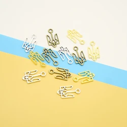 50 pcs National Emblem of Ukraine Alloy Pendants Fit DIY Handmade Earrings Necklace Bracelet Crafts Charms  Jewelry Making