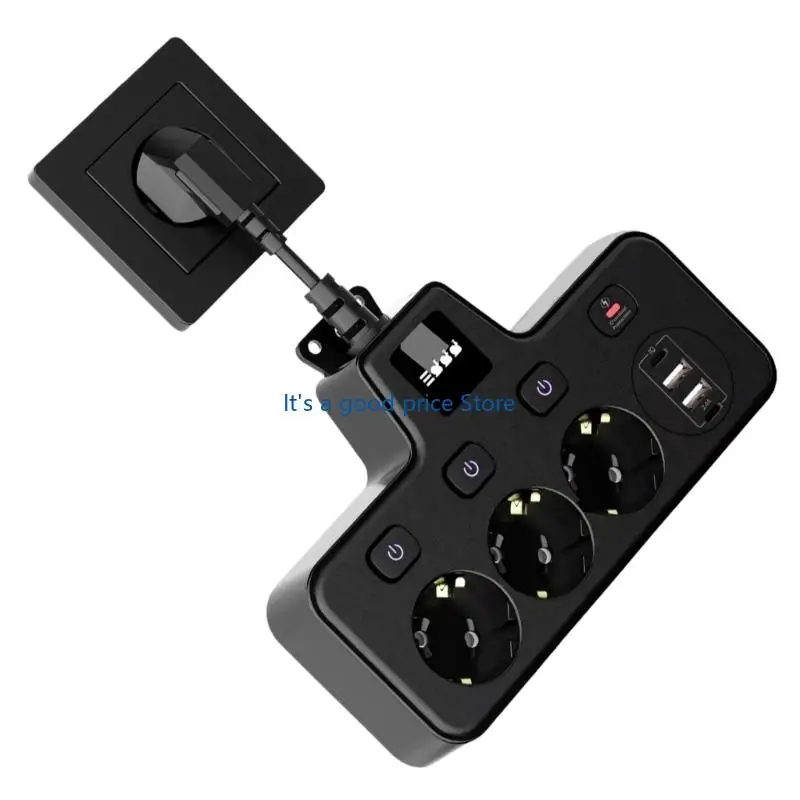  Europeans Socket Adapter With Night Light 4 USB Overloads Safety Power Strips