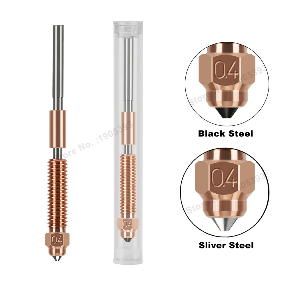 All-in-one Nozzle For Creality K1C Copper Hardened Steel Insert 0.2 0.4 0.6 0.8 1.0mm High-Speed Nozzles For Ender 3 V3 /K1C