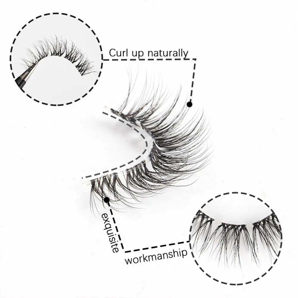 False Eyelashes Cosplay Lashes Natural Cosmetics Winged Fluffy Wispy Faux Cils Clear Band Soft Eyelashes Extension Makeup Tools