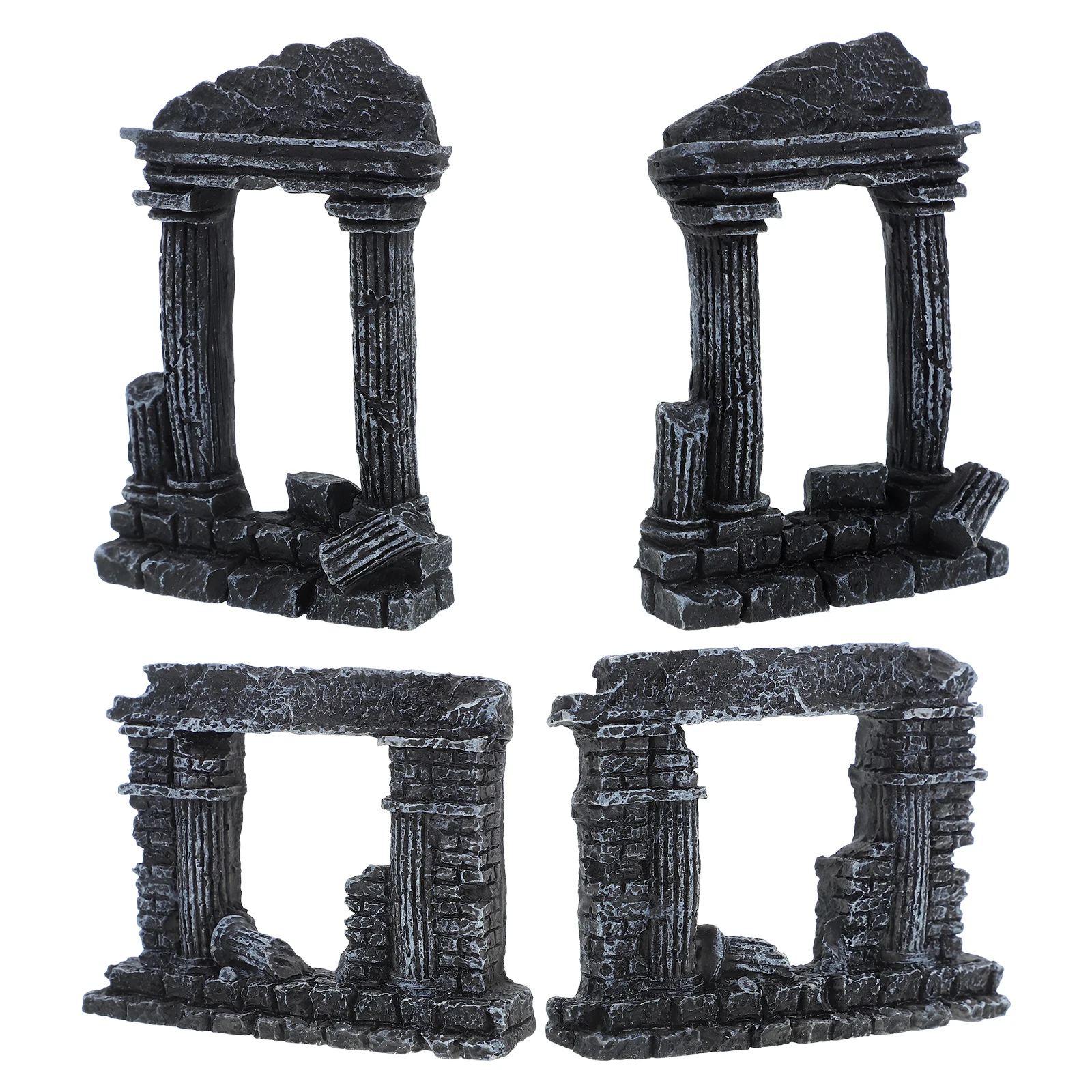 

4Pcs Roman Column Decor Resin Aquarium Ornament Fish Tank Landscape Decoration Realistic Detail Hiding Place for Fish Home