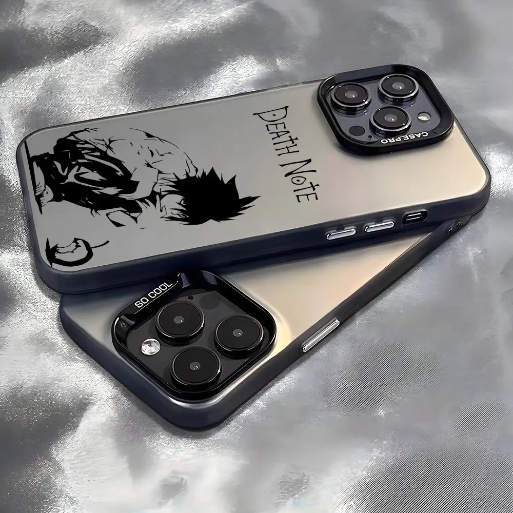 C-Comics D-Death N-Note جراب هاتف آيفون 17 16 15 14 13 12 11 برو ماكس الهواء الملونة ماتي ليزر أورورا للصدمات