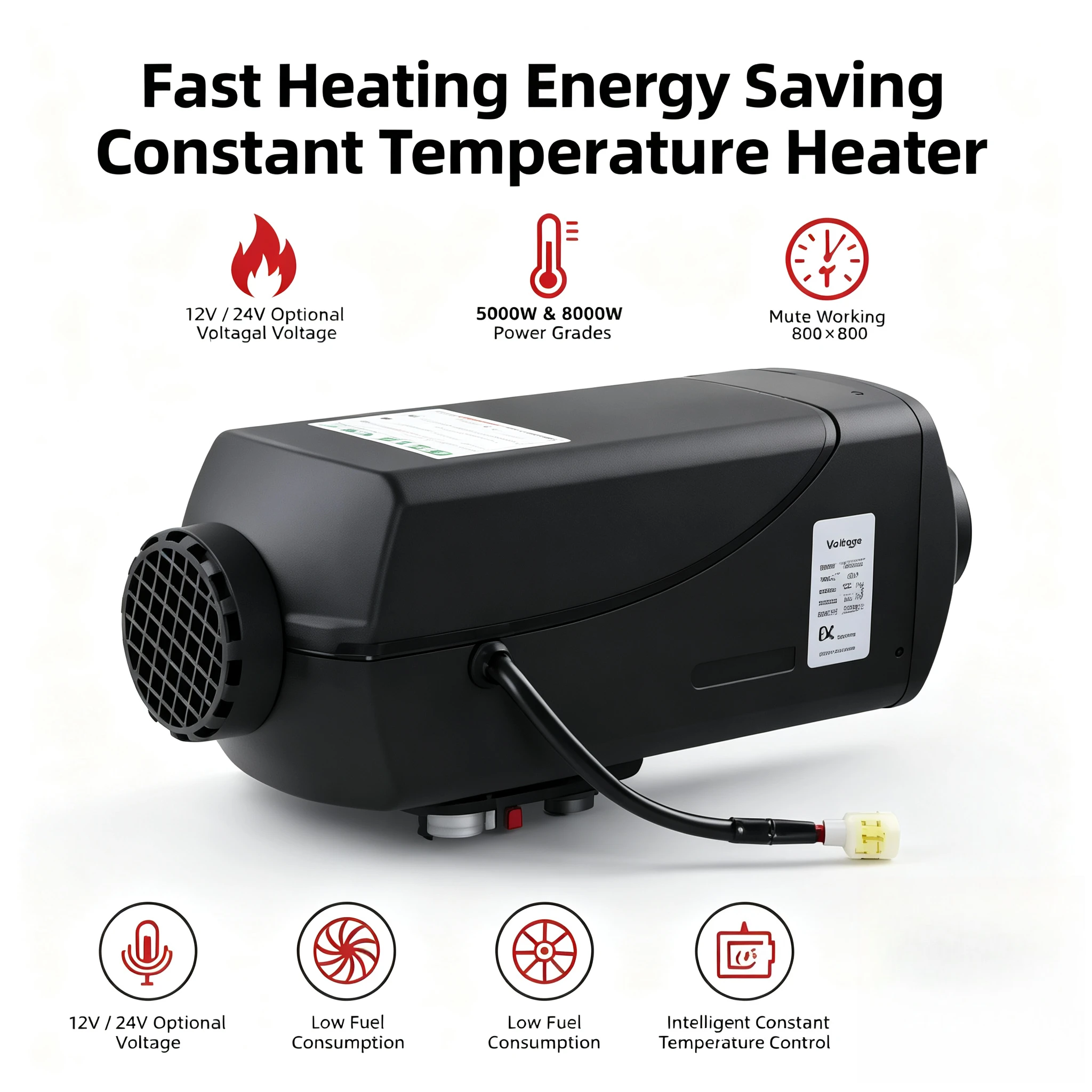 12V 24V Split Vehicle Air Heater Portable Parking Heating Warmer Equipment For Truck RV Van Indoor Cabin Warming