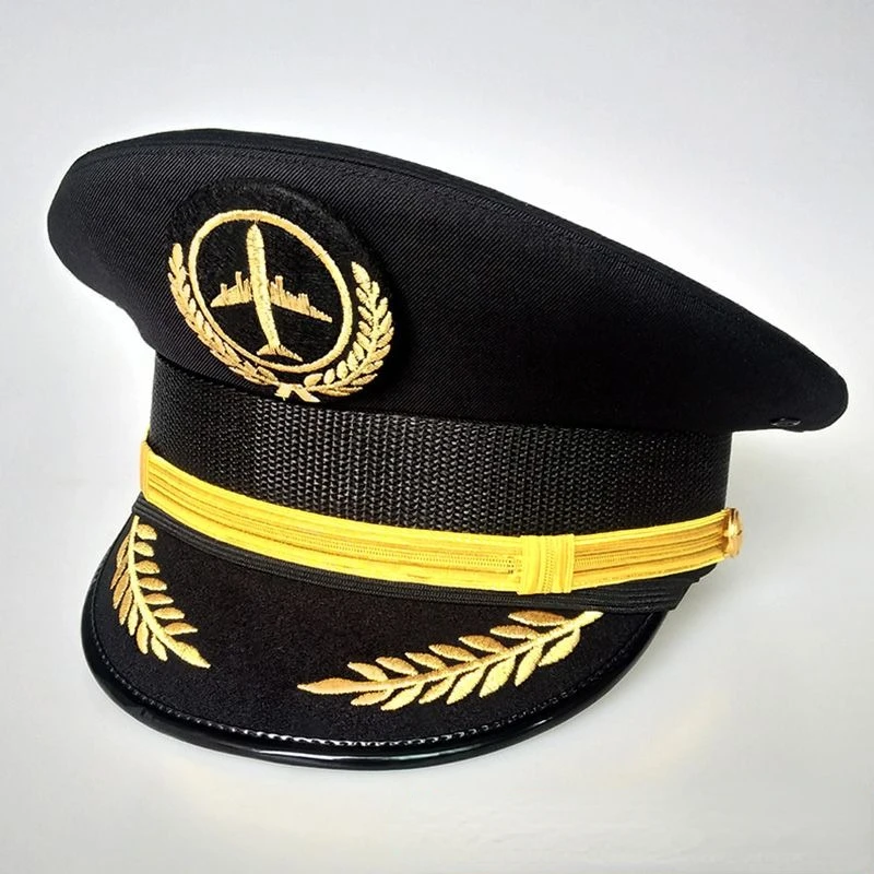 Designer Men\'s and Women\'s Four Seasons Cap Tain\'s Uniform Hat Aviation Pilot Security Gorras Para Hombres 모자 Кепка 골프모자