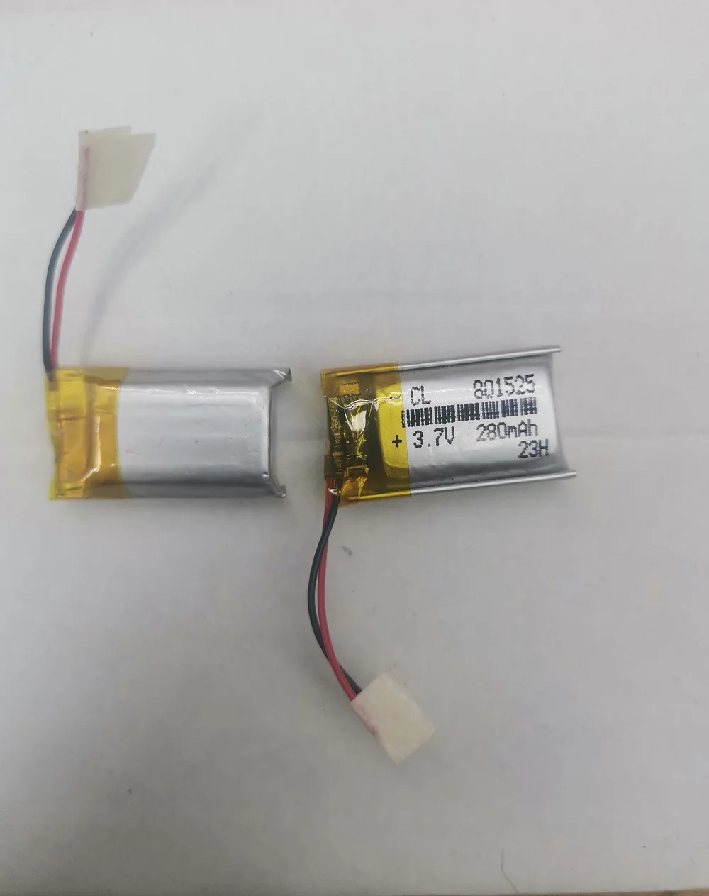 3.7V 2 wires 801525 280mah lithium battery with protection board , used for bluetooth MP4 1pcs/lot