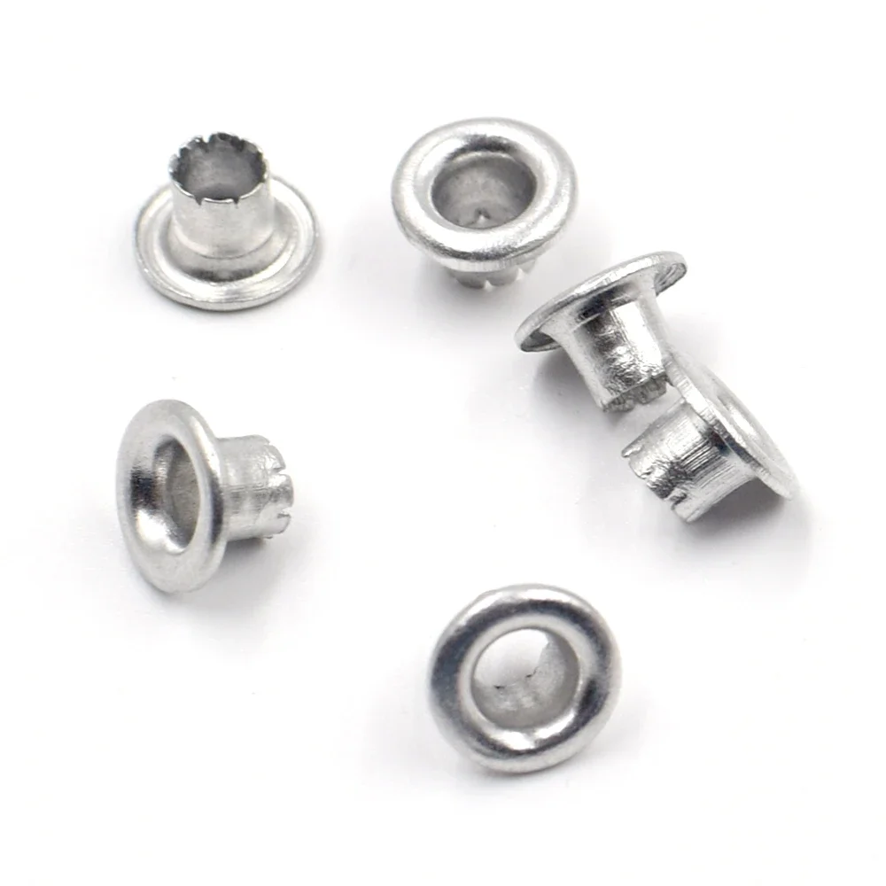 100 sets metal Crack eyelets aluminum wih tool puncher and hammer sthick 4mm hollow rivets bulk clothing DIY sewing accessories