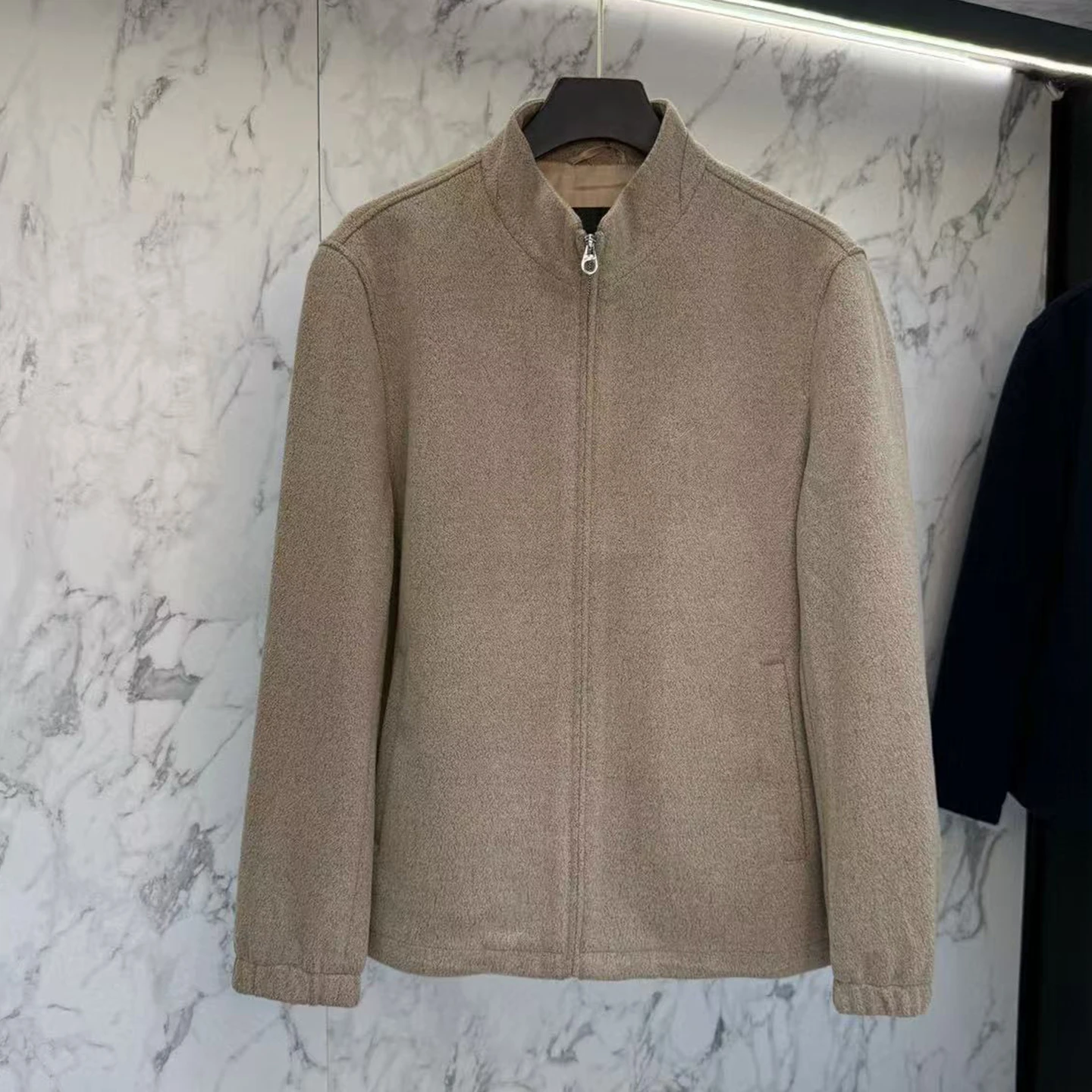 

Italian LP 25aw letter embroidered woolen stand-up jacket