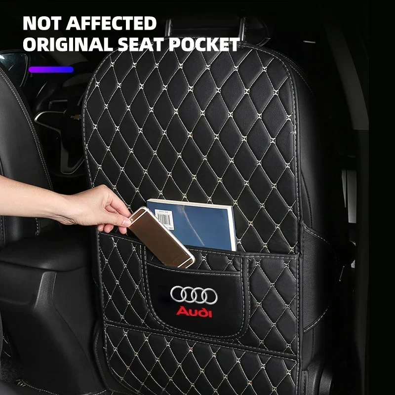 Car Seat Anti-Kick Mat Anti Dirty Pad Cushion Protector Cover For Audi Sline RS A3 A4 A6 A5 Q5 A1 Q7 Q3 Q2 Q8 A7 A8 TT S1 SQ5 RS