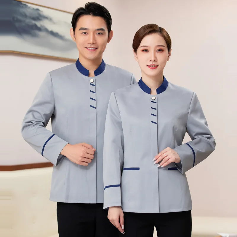 

Летняя униформа для уборщиков с короткими рукавами, униформа для персонала по уборке гостиничных номеров, осенне-зимняя одежда с длинными рукавами для мужчин и женщин.