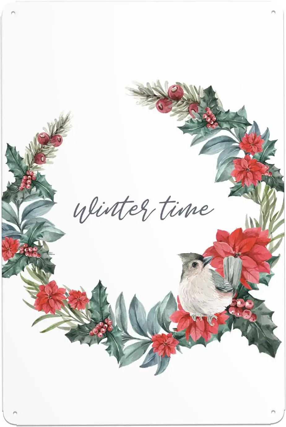 פרח חג המולד חורף זמן בדיל סימן חג המולד זר פוינסאטיה כיף משובח פח ירוק פח מתכת בית גדול עיצוב בית קפה בר bedropo