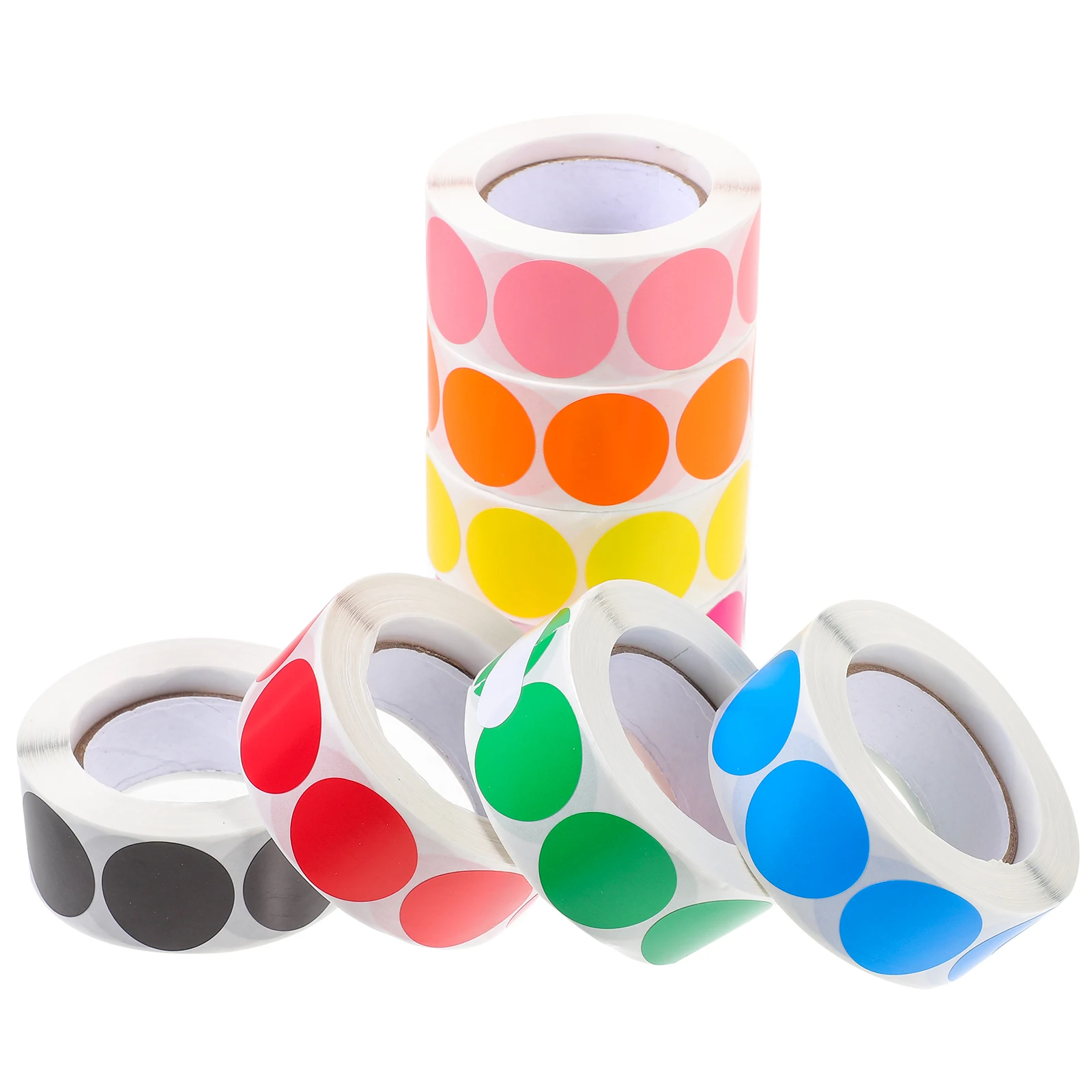 

8 Rolls Colored Dot Stickers Circle Labels Small Copper Plate Markers Decor Dots Reusable Containers Labeling Identification