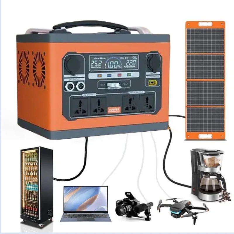 1500w Solar Power Battery Backup Generator For Camping Home 2000W Mobile Portable Power Station  power station portable