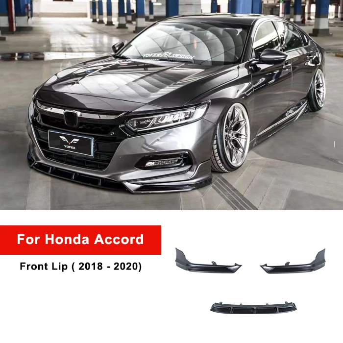 Newest 10th Gen 2018 2019 2020 Car Parts Bodykit Spoiler Front Bumpers Lip Universal For Honda Accord