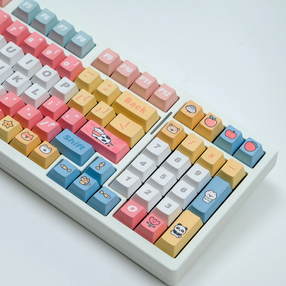 1 Set Dierentuinen Keycaps Pbt Dye Sublimatie Keycap Cherry Profile Key Caps Voor Keychron Q2 K2 Anne Gh60 Gk64 Poker 75 980