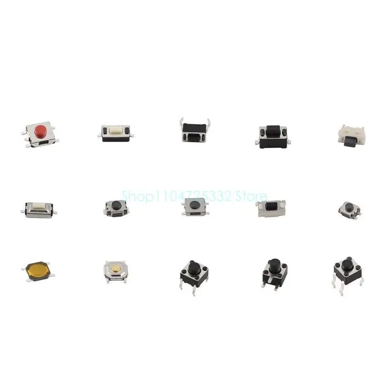 

125Pcs/lot Micro Switch for Touch Switches Assortment 25 Kinds x 5pcs DIY Switch Push Buttons 2x4mm 3x6mm 4x4mm 6x6m