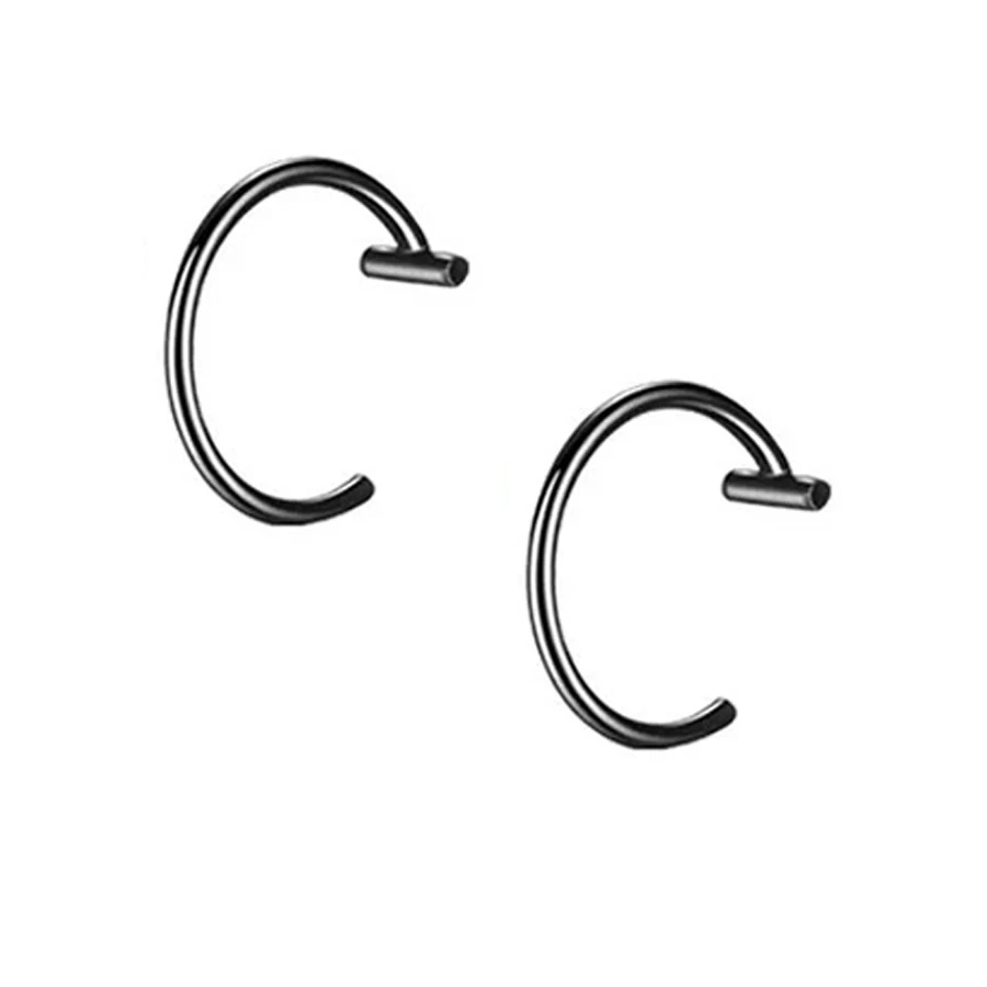 2PCS Trendy 10mm Edelstahl Punk Clip auf Gefälschte Piercing Nase Wrap Lippen Ringe Unisex Nase Ring Frauen männer Tusk Körper Schmuck