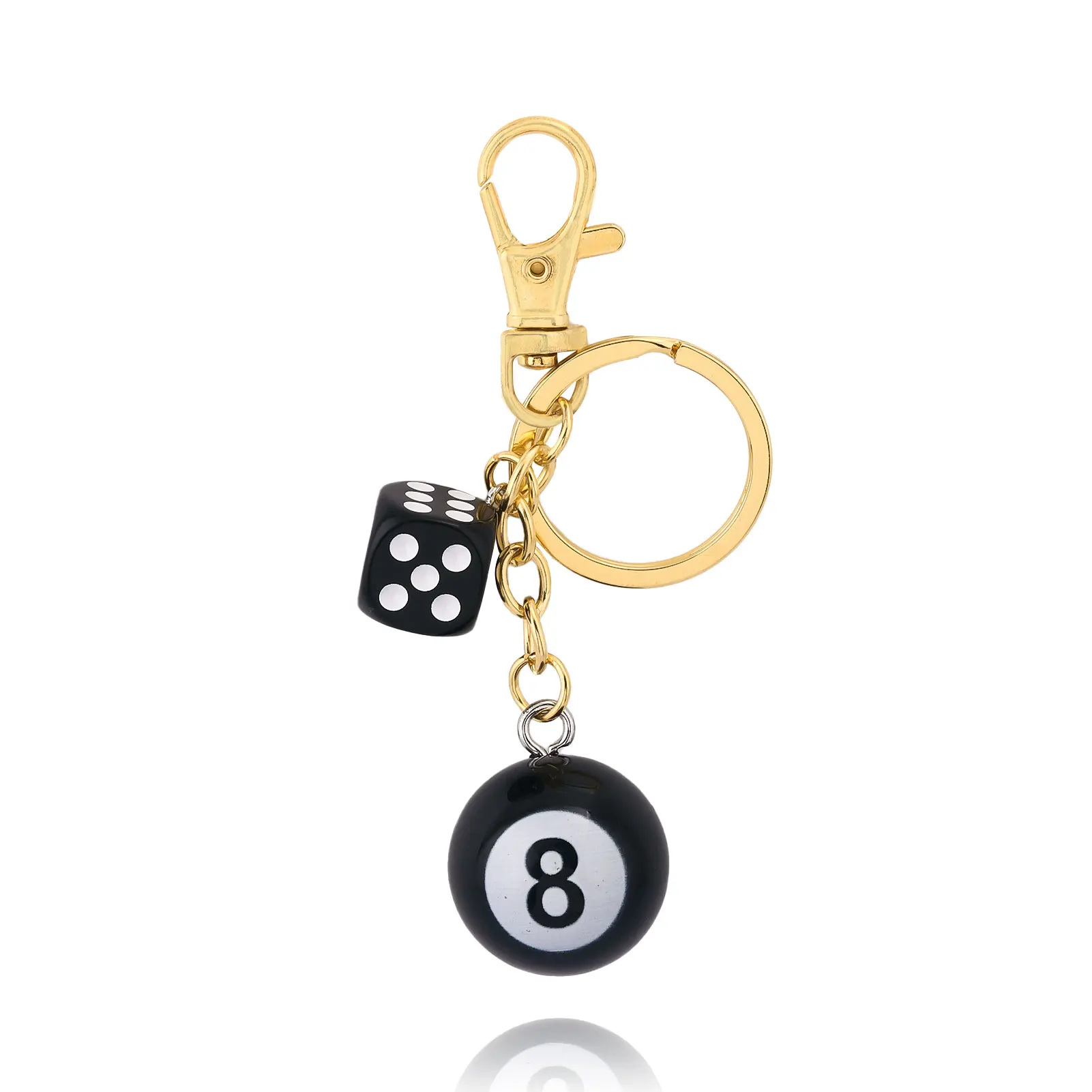 Hip-hop Y2K noir 8 billard en forme d'étoile boule de dés porte-clés classique Alien 8 étoiles rafale Punk Cool pendentif téléphone portable sac chaîne