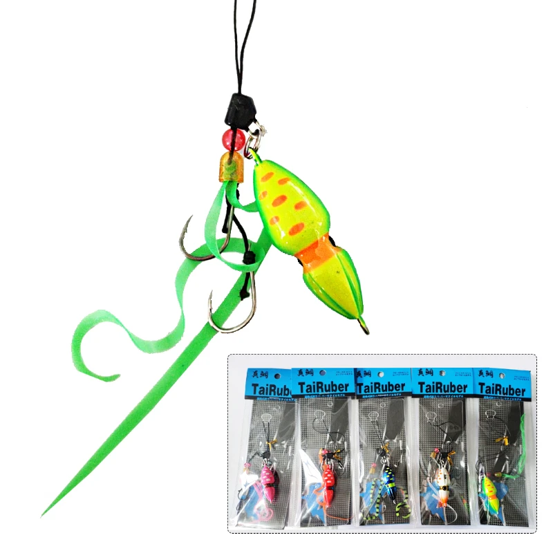 40g 60g Squid Pesca Metal Jig Head Octopus Skirt Kingfish Gourd Shaped Slider With hook Snapper Grouper Slow Bait Fishing Lure