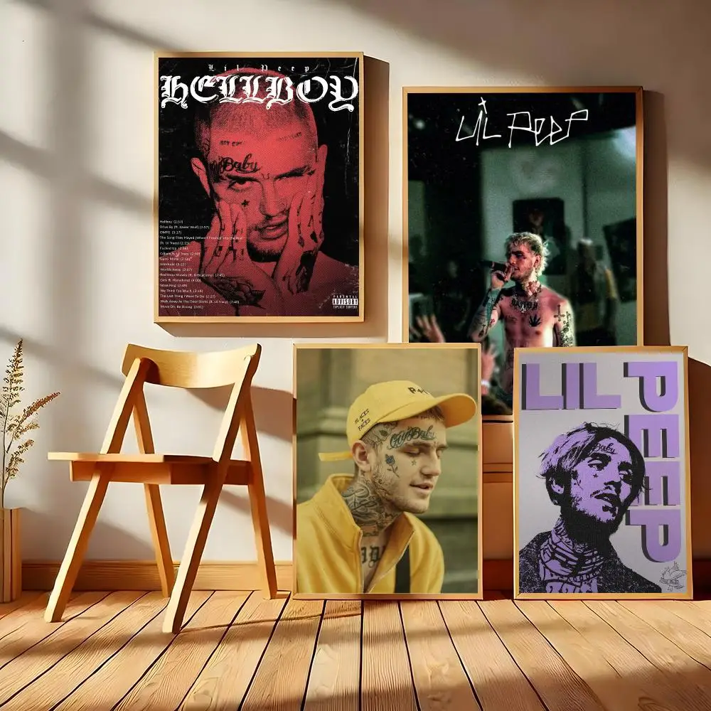 Rapper L-LIL Peep Poster Matte Self-Adhesive Wall Art Print Living Room Bedroom Home Decor