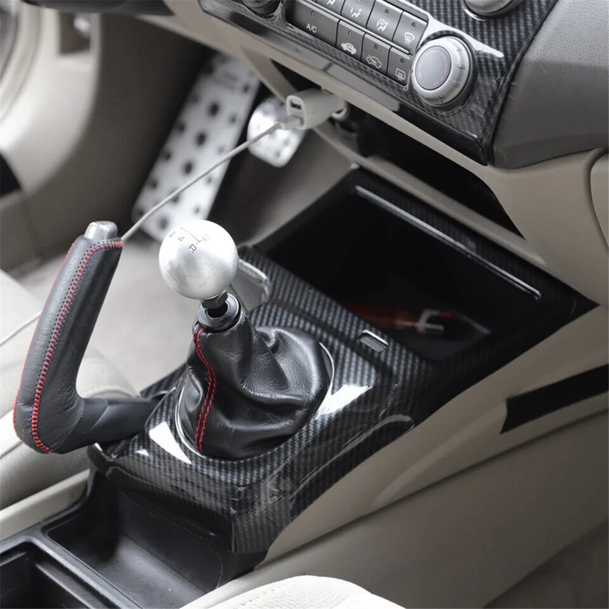 

Carbon Fiber Style Manual Gear Shift Frame Cover Trim for Honda Civic 2006-2011