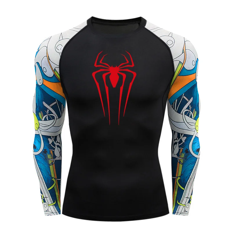 New Compression Shirt Men Fitness Gym Super Hero Sport Running T-Shirt Rashgard Tops Tee Quick Dry Long Sleeve T-Shirt For Men