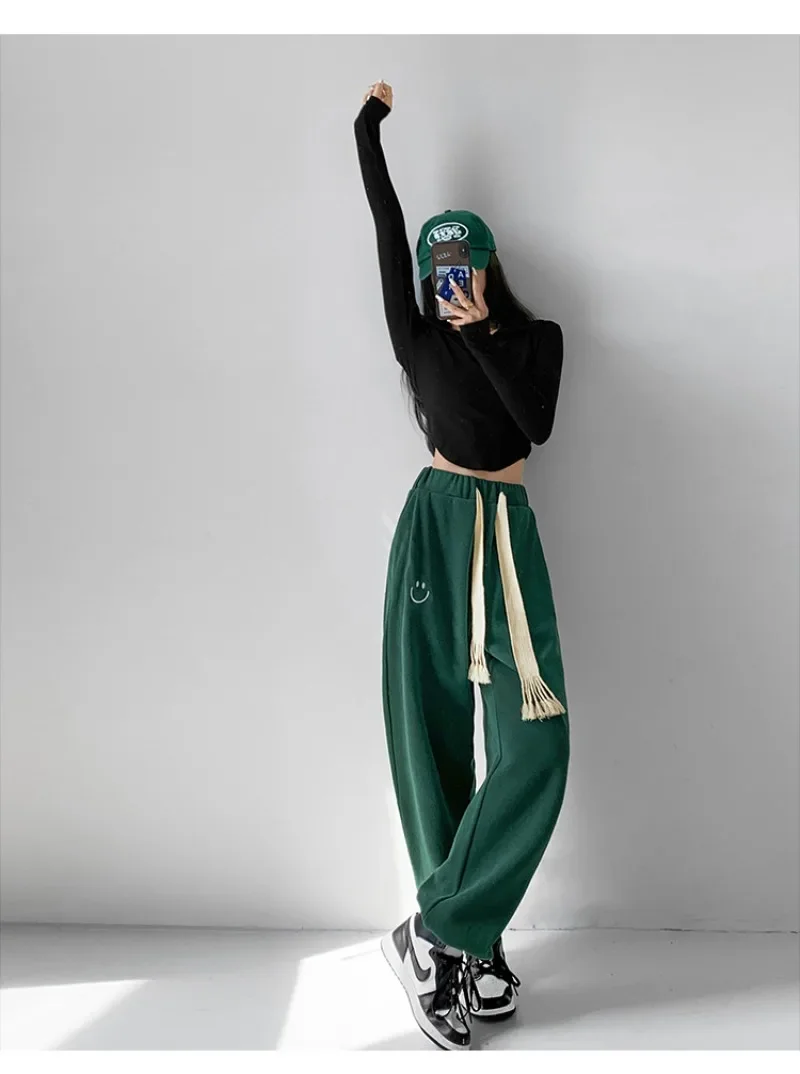 Summer Women Pants Gray Sweatpants Casual Baggy Pants Korean Vintage Harajuku Sport Wide Leg Trousers Y2k Japan Streetwear