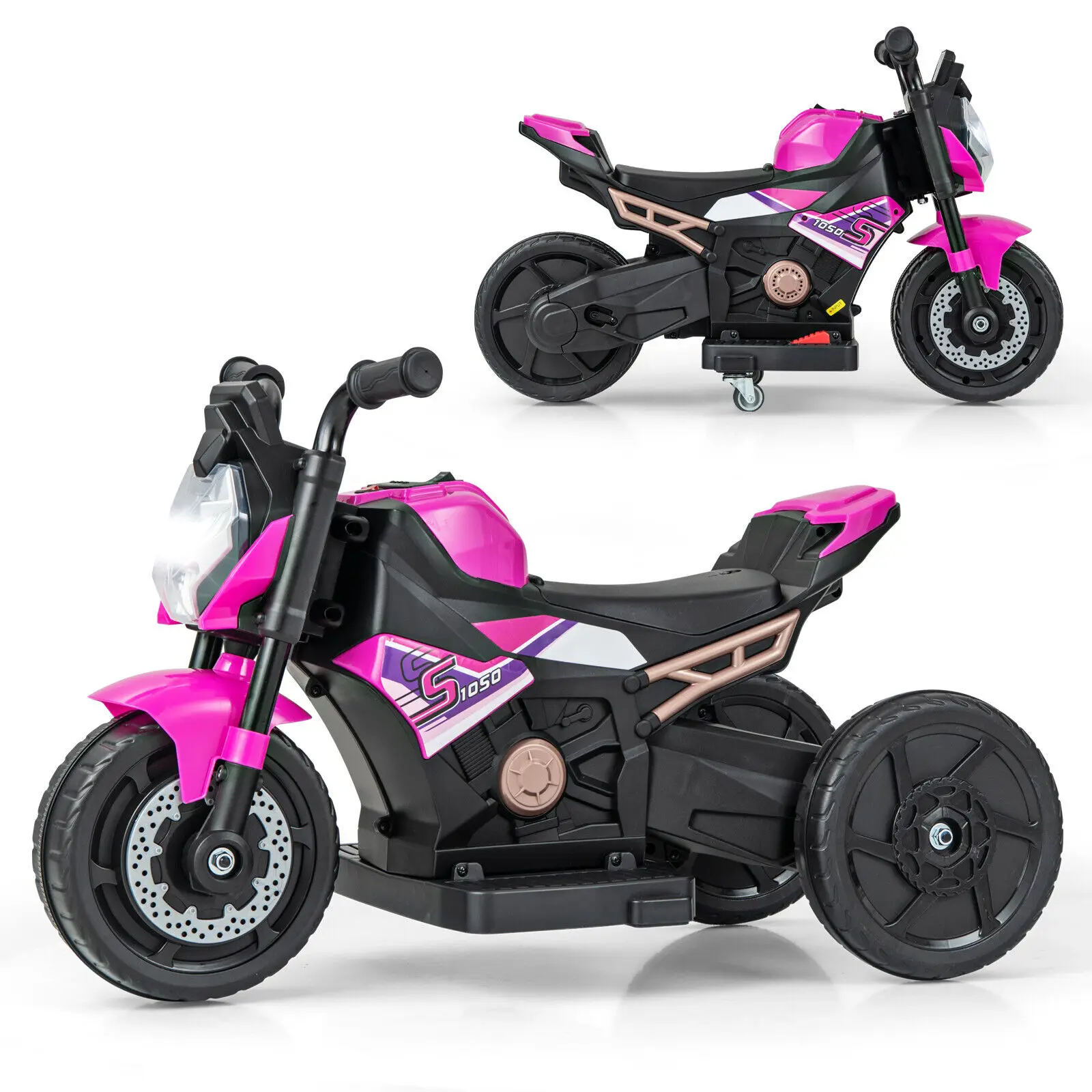 DORTALA Kids Ride-on Motorcycle 6V Battery Powered Motorbike Toddler Electric Dirt Bike