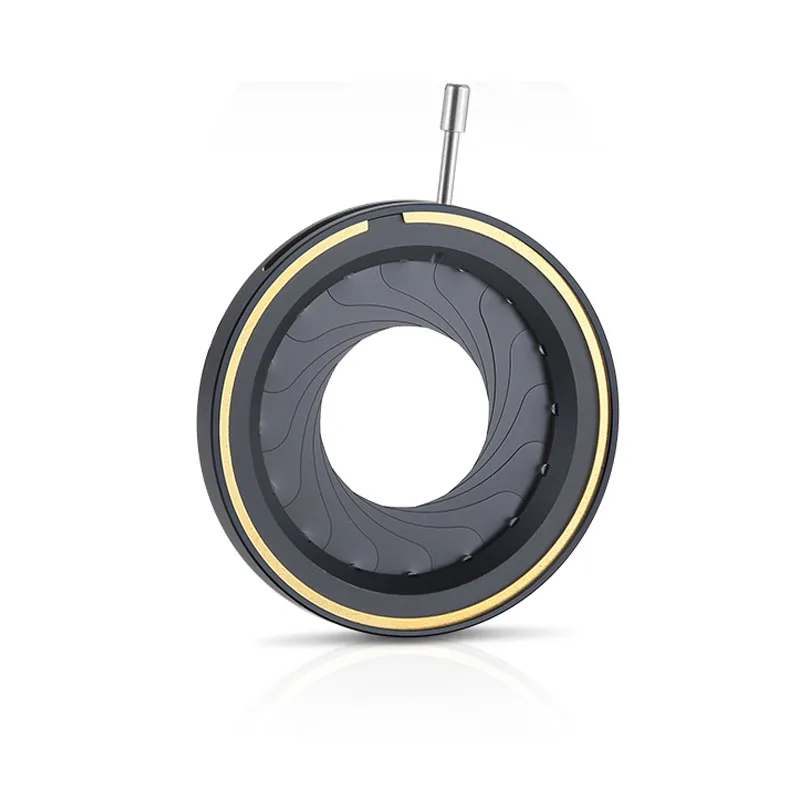 Novo módulo de abertura 2.5-36mm, regulador de luz condensador de diafragma de íris integrado, 14 lâminas para microscópio de câmera digital