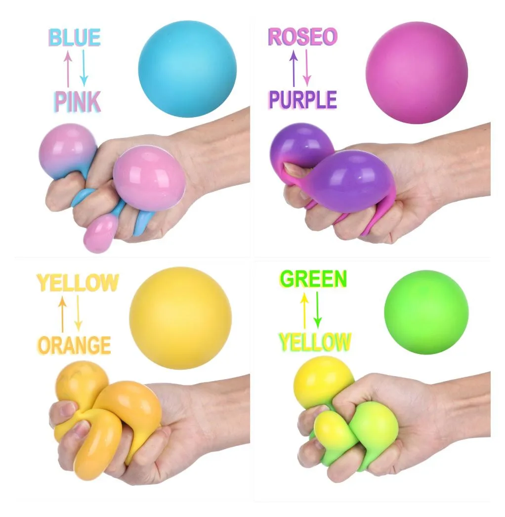 Squeeze Balls for Kids Adults New Antistress Pressure Needoh Ball Stress Relief Change Colour Hand Fidget Toy Squishy Stressball