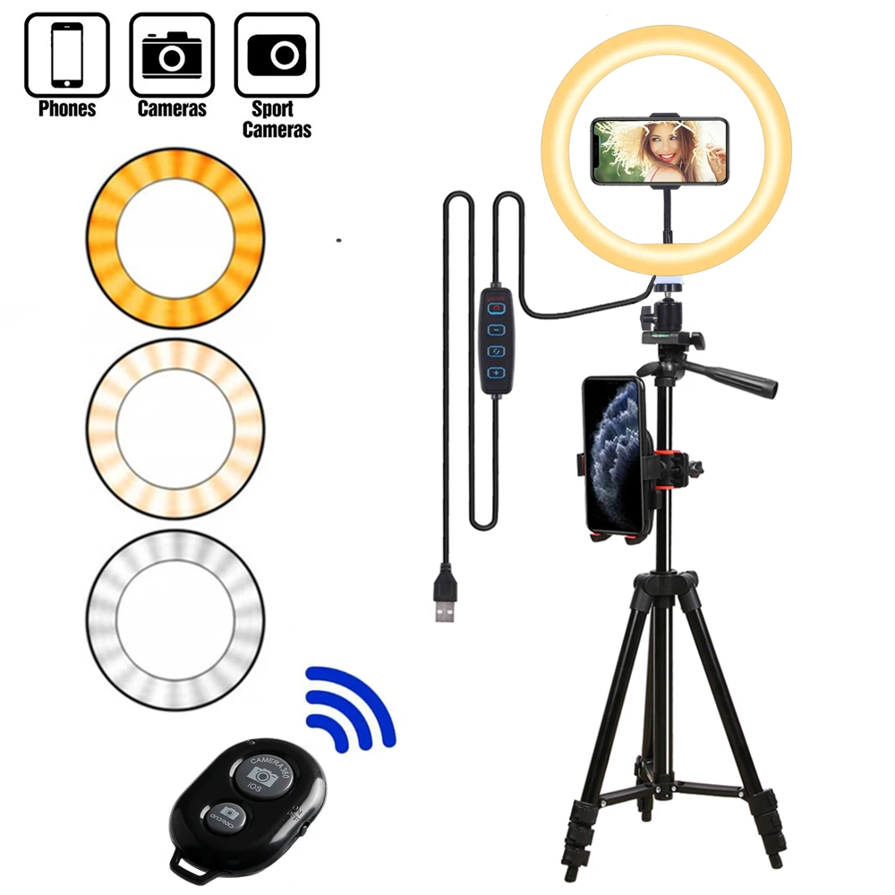 

Selfie Ring Lamp Led Ring Light Selfie With Tripod Ring For Selfie Phone Video Photography Lighting For Youtube Phone Holder