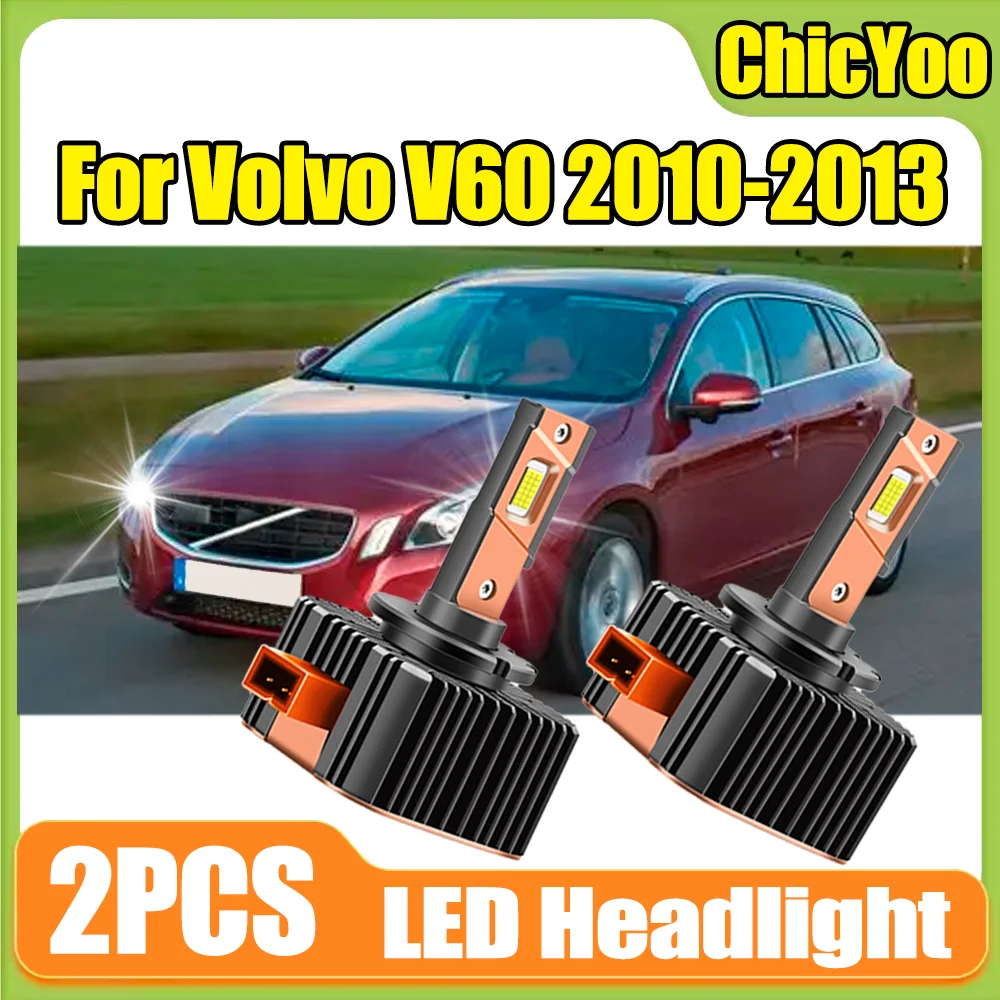 

2PCS 6000K Super White Canbus LED Headlamps Bulbs 30000LM D1S 120W Auto HID Xenon Lights 12V For Volvo V60 2010 2011 2012 2013