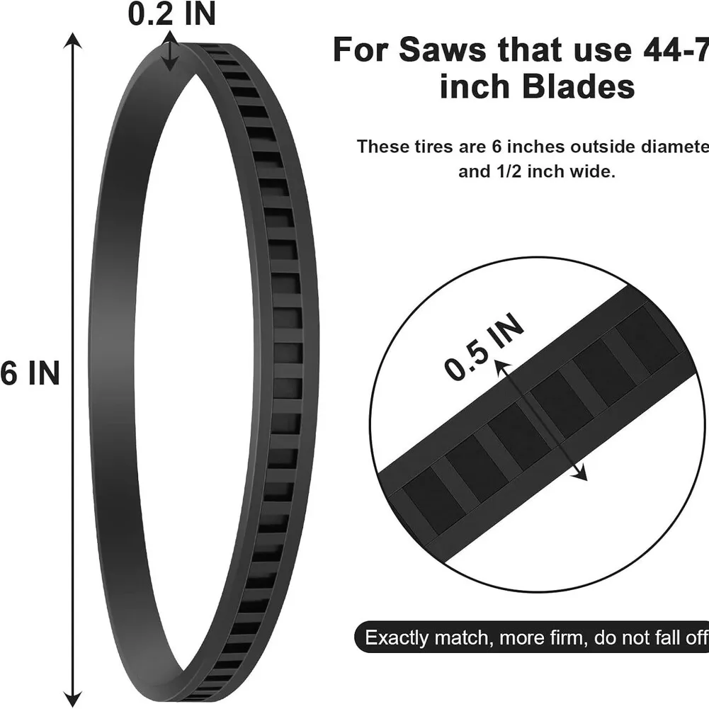 ยางล้อสำหรับใบเลื่อยวงเดือน สำหรับงานไม้ ยางล้อสำหรับเปลี่ยนใบเลื่อย ช่วยรักษาการติดตามใบเลื่อย บรรจุ 6 ชิ้นในแพ็คเกจ