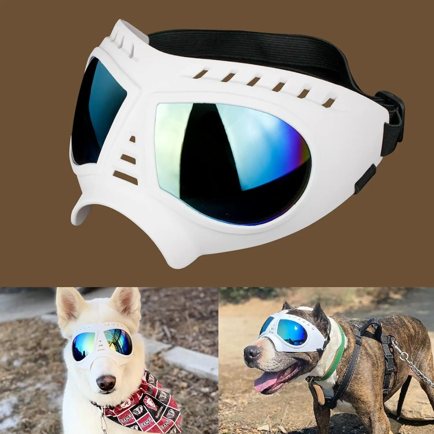 Dog Goggles UV protection Sunglasses for medium to large breed dogs Tactical Glasses Windproof Anti-Fog Puppy Eyewear adjustable